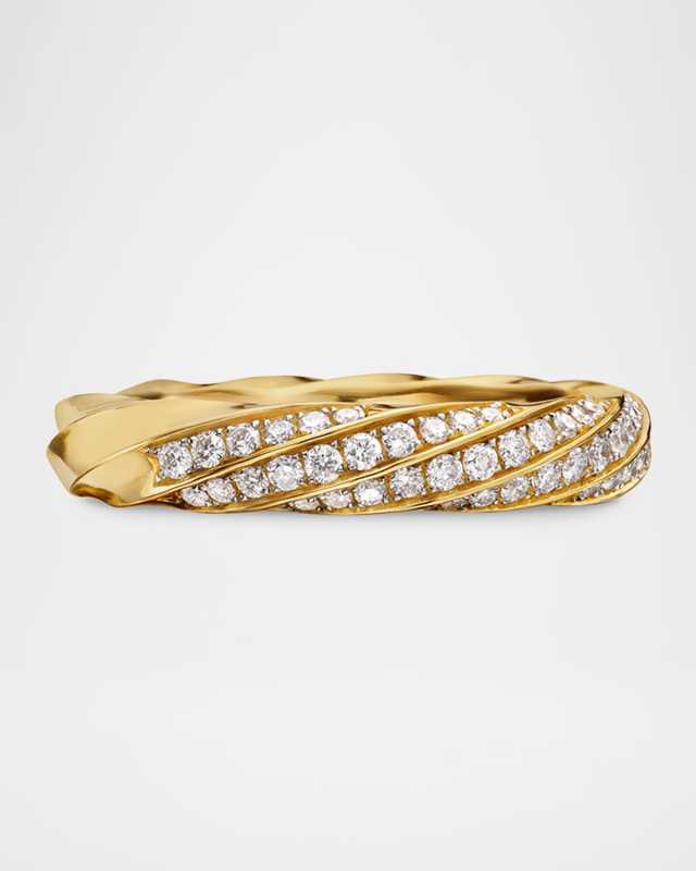 Cable Edge Ring in 18K Gold, 4mm